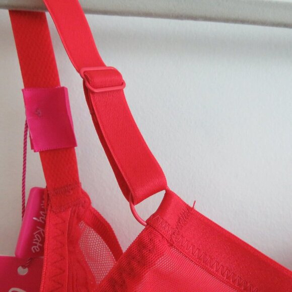 CURVY KATE Victory Balcony Bra in Flame Red Mesh - Size 36DD NWT - Picture 10 of 12